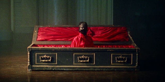 Video Reference: Wood, Rectangle, Magenta, Tints and shades, Darkness, Event, Room, Font, Carmine, Art