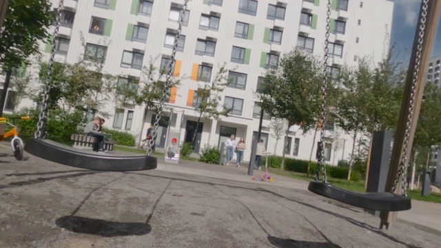 Video Reference: Building, Plant, Window, Tree, Urban design, Condominium, Tower block, Residential area, City, Sidewalk