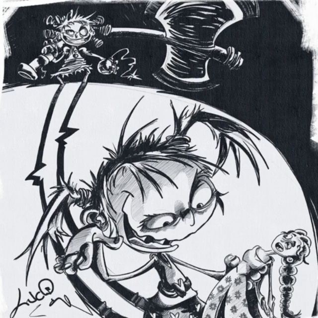 Video Reference: Head, Hairstyle, Arm, Eye, Facial expression, White, Organ, Cartoon, Black, Human