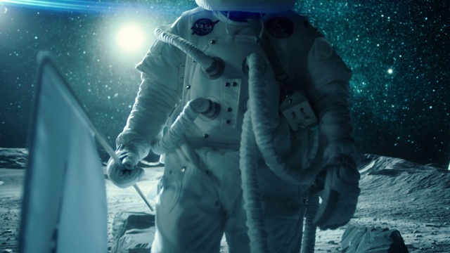 Video Reference: Electric blue, Space, Cg artwork, Event, Machine, Entertainment, Personal protective equipment, Darkness, Art, Fictional character