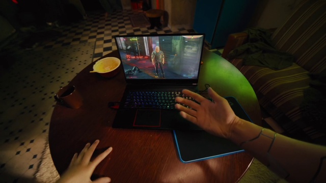 Video Reference: Computer, Hand, Personal computer, Laptop, Furniture, Netbook, Touchpad, Table, Input device, Space bar