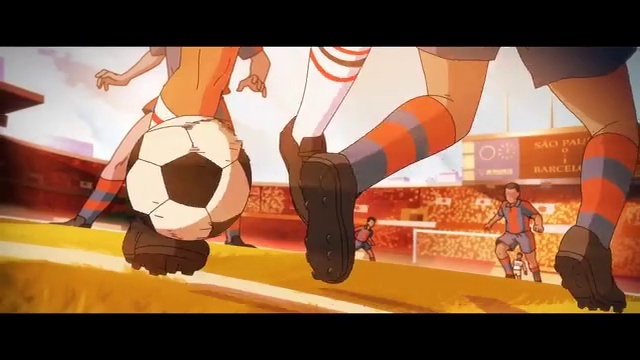 Video Reference: Orange, Fun, Font, Thigh, Art, Event, Sports gear, Ball, Human leg, Animation
