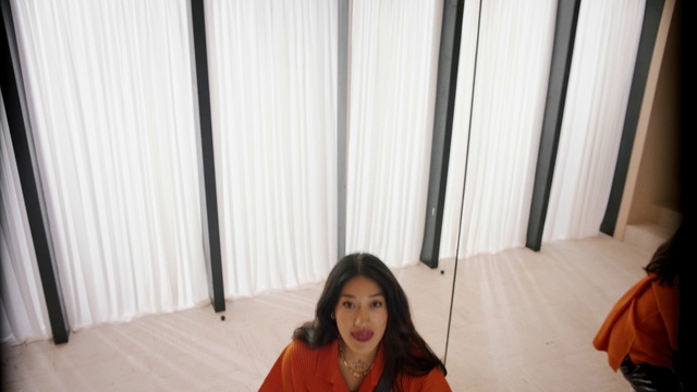 Video Reference: Comfort, Orange, Wood, Interior design, Floor, Line, Flooring, Tints and shades, Curtain, Event