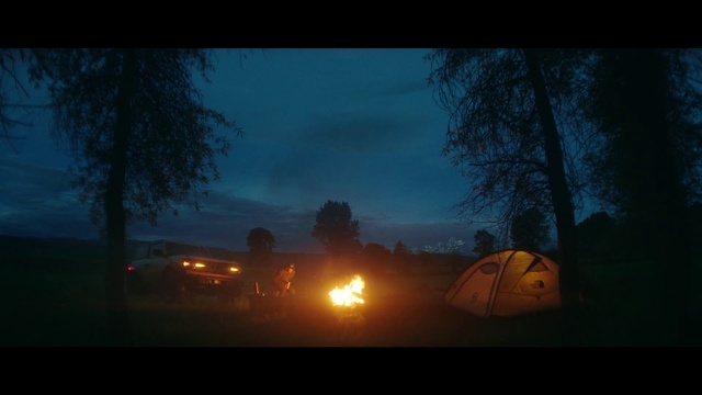 Video Reference: Atmosphere, Sky, Automotive lighting, Tree, Natural landscape, Tent, Dusk, Sunlight, Cloud, Window
