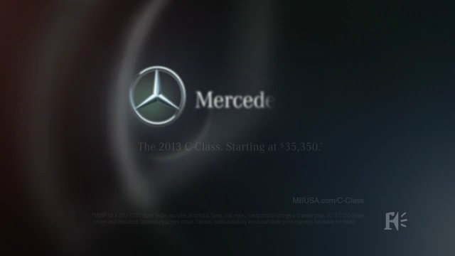 Video Reference: car, automotive, advertisement, Mercedes, logo, sedan, luxury, promo, dark background, brand, dealership, commercial