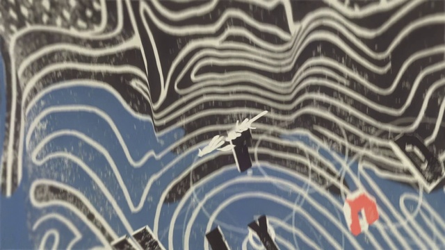 Video Reference: Vertebrate, Azure, Organism, Mammal, Art, Line, Wall, Font, Pattern, Urban design