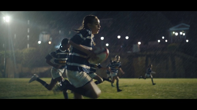 Video Reference: Shorts, Sports equipment, Sky, Sports gear, Cleat, Flash photography, Player, Rugby, Grass, Football player