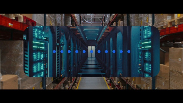 Video Reference: Rectangle, Fixture, Symmetry, Electric blue, Tints and shades, Glass, Font, Display device, Darkness, Machine