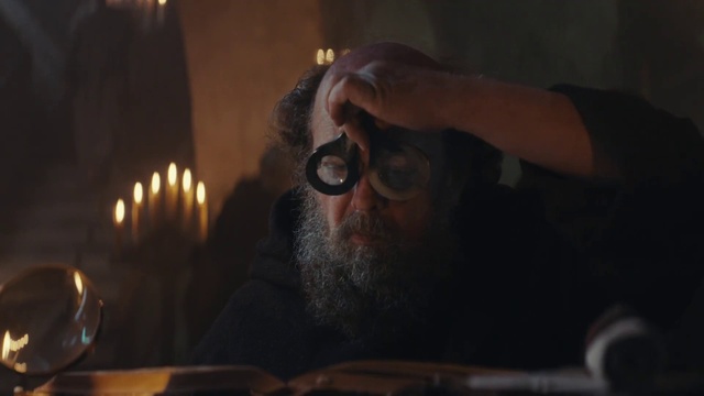 Video Reference: Vision care, Beard, Tableware, Candle, Gesture, Eyewear, Facial hair, Moustache, Plate, Darkness
