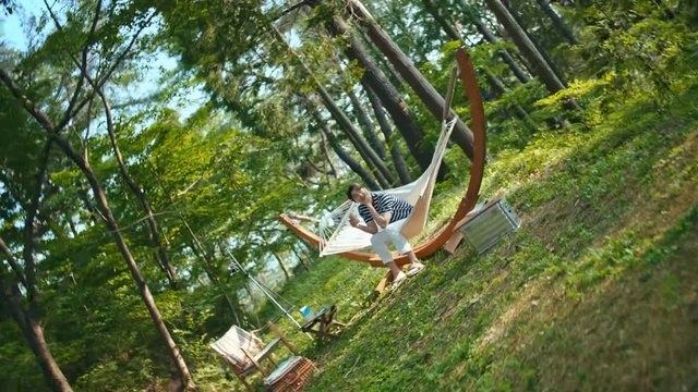 Video Reference: Plant, Swing, Tree, People in nature, Wood, Terrestrial plant, Grass, Leisure, Outdoor play equipment, Elbow