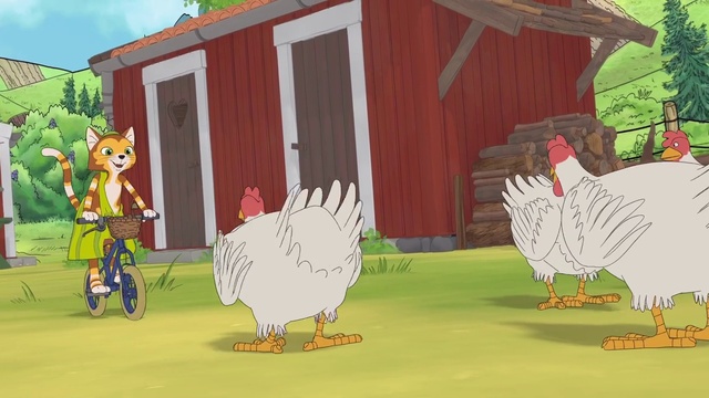 Video Reference: Bird, Green, Cartoon, Plant, Chicken, Phasianidae, Tree, Grass, Mammal, Organism