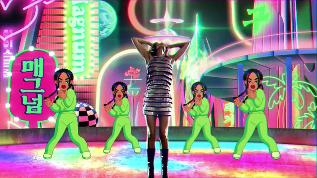 Video Reference: Green, Light, Purple, Lighting, Entertainment, Pink, Performing arts, Dance, Leisure, Magenta