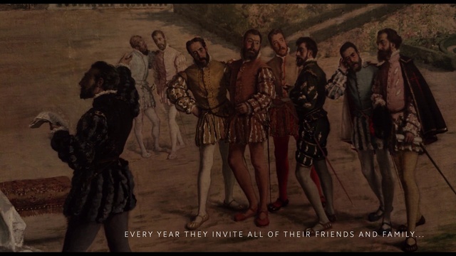 Video Reference: Organism, Art, Painting, Vintage clothing, Visual arts, Illustration, Event, Fashion design, Drawing, Pattern