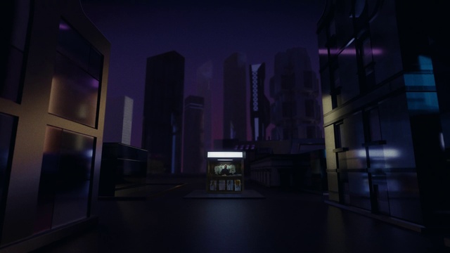 Video Reference: Purple, Building, City, Tower block, Facade, Space, Darkness, Midnight, Games, Sky
