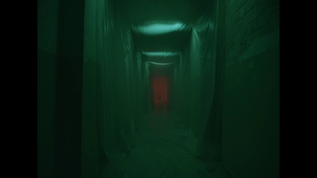 Video Reference: Tints and shades, Art, Rectangle, Electric blue, Magenta, Symmetry, Room, Darkness, Visual arts, Graphics