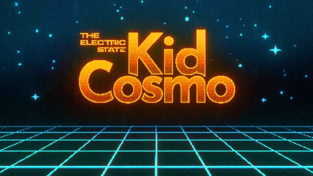 Video Reference: title card, retro, sci-fi, text, glowing grid, starry background, neon, 80s style, cosmic, digital art, movie title, logo