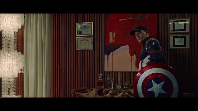 Video Reference: Captain america, Shield, Picture frame, Superman, Art, Avengers, Justice league, Event, Painting, Visual arts
