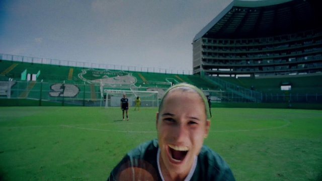 Video Reference: Smile, Sky, Plant, Player, Grass, Soccer, Leisure, Musical instrument, Ball game, Team sport