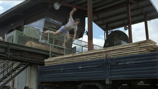 Video Reference: Shorts, Wood, Street stunts, Rolling, Freestyle walking, Sky, Stunt, Beam, Leisure, Balance
