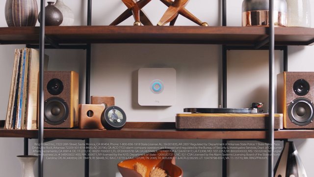 Video Reference: shelf, bookshelf, decor, home interior, speakers, turntable, vinyl, smart home, security device, wall mounted, living room, wood furniture, modern decor, electronics, interior design