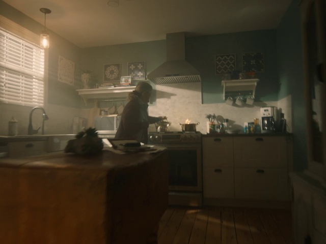 Video Reference: Cabinetry, Countertop, Window, Kitchen, Drawer, Wood, Interior design, Grey, Flooring, Floor