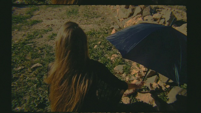 Video Reference: Atmosphere, Ecoregion, Umbrella, Organism, People in nature, Grass, Headgear, Shade, Wood, Tints and shades