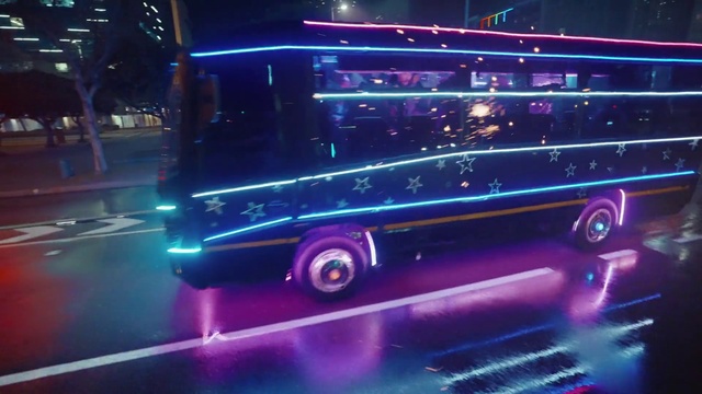 Video Reference: Vehicle, Tire, Automotive lighting, Wheel, Light, Automotive design, Motor vehicle, Purple, Mode of transport, Electricity