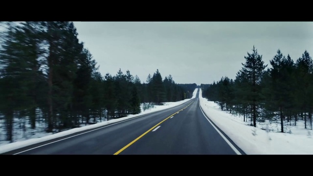 Video Reference: Sky, Snow, Automotive tire, Tree, Infrastructure, Road surface, Asphalt, Natural landscape, Plant, Mode of transport