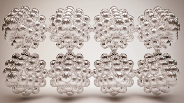 Video Reference: abstract, 3d, metallic, spheres, cluster, sculpture, geometric, pattern, symmetry, art, minimal, texture, silver, installation, background
