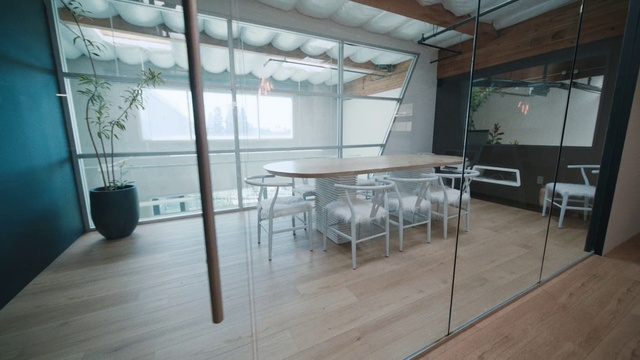 Video Reference: Table, Furniture, Building, Wood, Shade, Interior design, Hall, Flooring, Floor, Chair