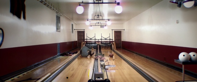 Video Reference: Bowling, Wood, Lighting, Floor, Flooring, Hall, Sports equipment, Building, Hardwood, Window