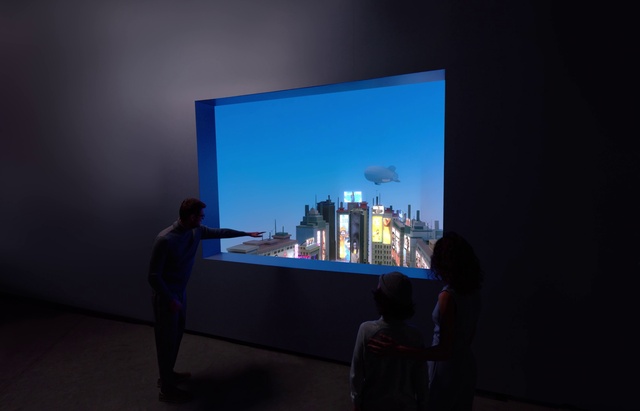 Video Reference: Projection screen, Gadget, Flat panel display, Art, Event, Display device, Electric blue, Multimedia, Entertainment, Led-backlit lcd display