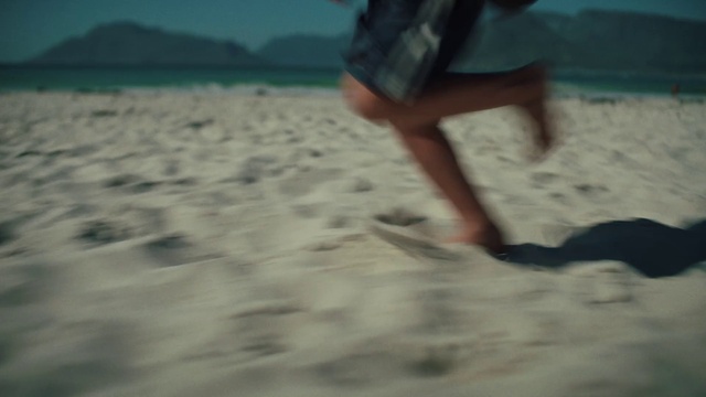 Video Reference: Shorts, Leg, Water, Beach, Sky, People on beach, Body of water, Gesture, Barefoot, People in nature