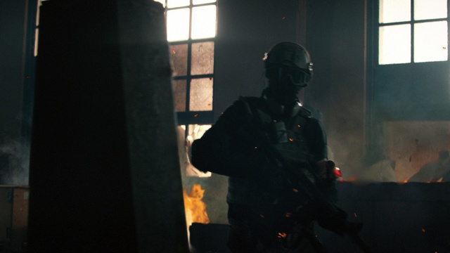 Video Reference: Helmet, Military person, Security, Gas, Window, Squad, Military uniform, Soldier, Personal protective equipment, Military organization