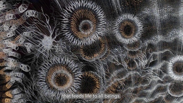 Video Reference: Organism, Art, Pattern, Symmetry, Circle, Terrestrial plant, Close-up, Macro photography, Electric blue, Invertebrate