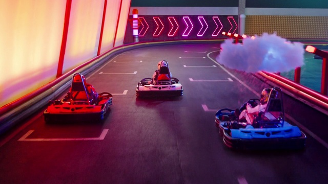 Video Reference: Vehicle, Light, Automotive design, Purple, Automotive lighting, Automotive tire, Entertainment, Mode of transport, Motor vehicle, Pink