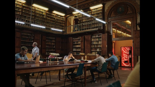 Video Reference: Table, Furniture, Shelf, Bookcase, Interior design, Architecture, Wood, Chair, Event, Shelving