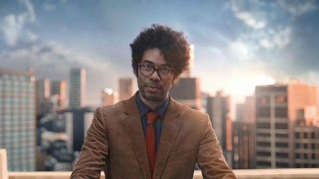 Video Reference: Glasses, Cloud, Sky, Eye, Vision care, Skyscraper, Building, Dress shirt, Flash photography, Sleeve