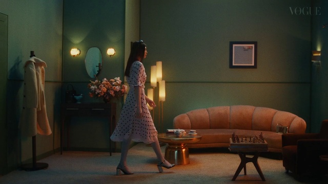 Video Reference: Couch, Dress, Interior design, studio couch, Building, Table, Flooring, Floor, Entertainment, Comfort