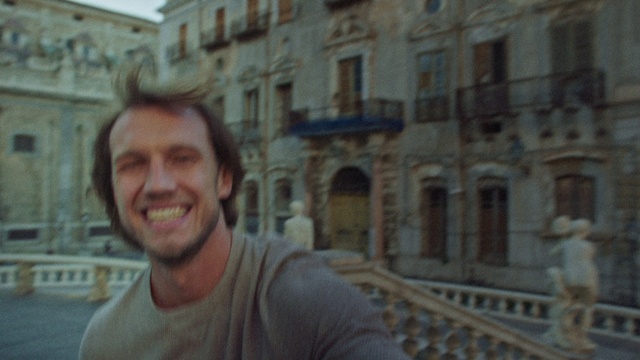 Video Reference: Smile, Head, Building, Temple, Window, Travel, Beard, City, Happy, Facial hair