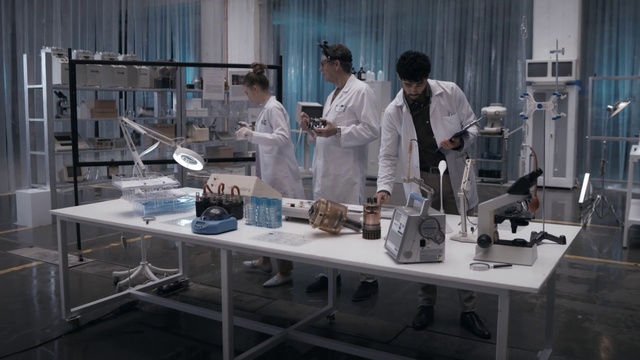 Video Reference: Table, Laboratory, Scientist, Research, Science, Engineering, Fashion design, Gas, Automotive design, Curtain