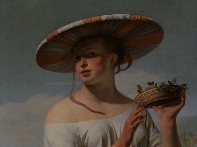 Video Reference: Hairstyle, Hat, Vertebrate, Organ, Sun hat, Headgear, Art, Costume hat, Baseball glove, Painting