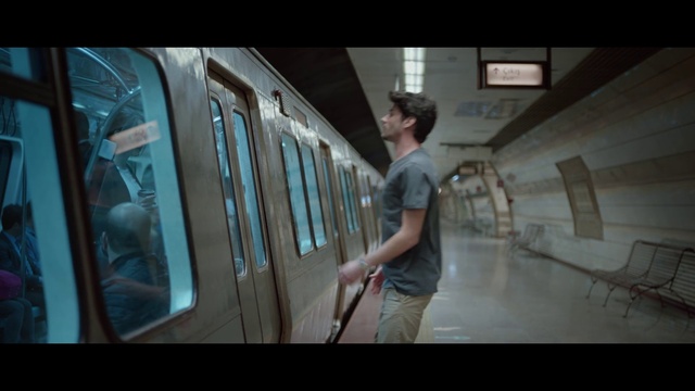 Video Reference: Flash photography, Public transport, T-shirt, Fun, Vehicle door, Machine, Passenger, Darkness, Display device, Room