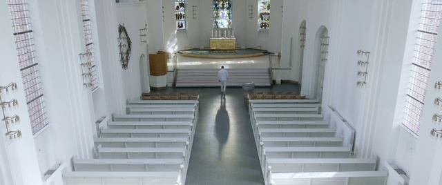 Video Reference: Property, Interior design, Religious item, Wall, Symmetry, Glass, Stairs, Ceiling, Religious institute, Font