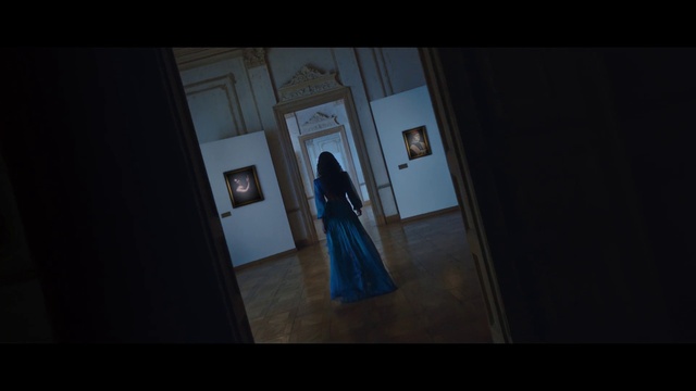 Video Reference: Door, One-piece garment, Flash photography, Sleeve, Purple, Dress, Fashion design, Formal wear, Electric blue, Event