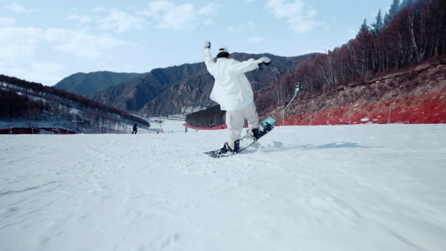 Video Reference: Cloud, Sky, Snow, Mountain, Sports equipment, Slope, Ski, Outdoor recreation, Terrain, Ice cap