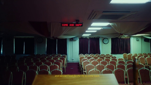 Video Reference: Furniture, Light, Table, Chair, Lighting, Interior design, Building, Event, Ceiling, Decoration