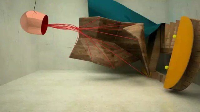 Video Reference: abstract, 3d, geometric, installation, suspended, lines, cylinder, panels, circular, minimal, interior, art, render, structure, composition, design