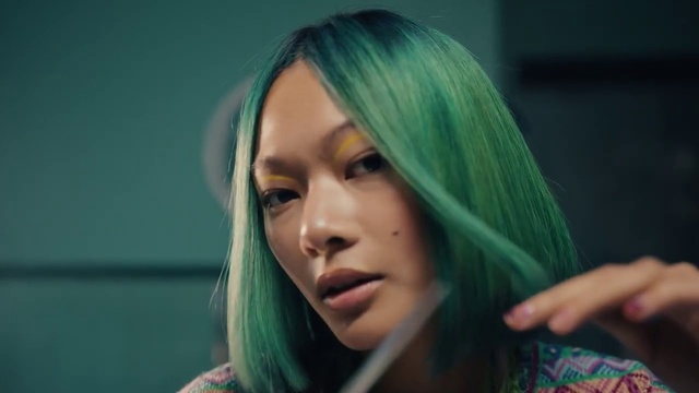 Video Reference: Lip, Smile, Eyelash, Flash photography, Jaw, Makeover, Layered hair, Bangs, Black hair, Wig