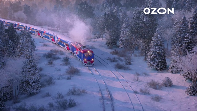 Video Reference: Train, Vehicle, Rolling stock, Snow, Slope, Rolling, Track, Railway, Railroad car, Freezing